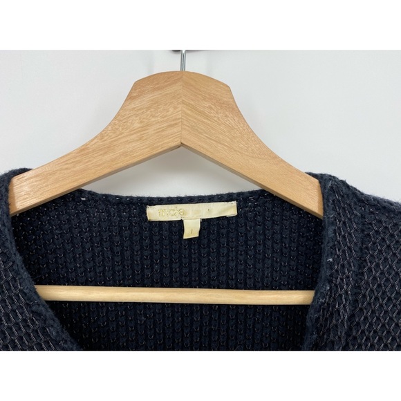 Maje Black Cotton Knit Moto Blazer Sweater - Picture 5 of 8